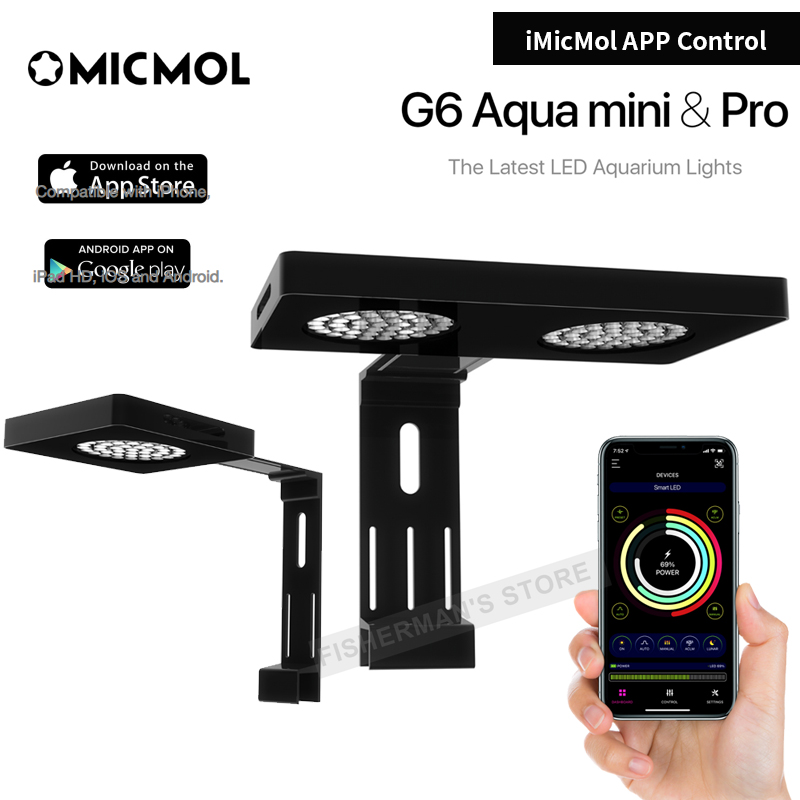 Aquarium Fish App - MicMol-G6 Aqua Mini und Pro LED-Aquarienbeleuchtung,