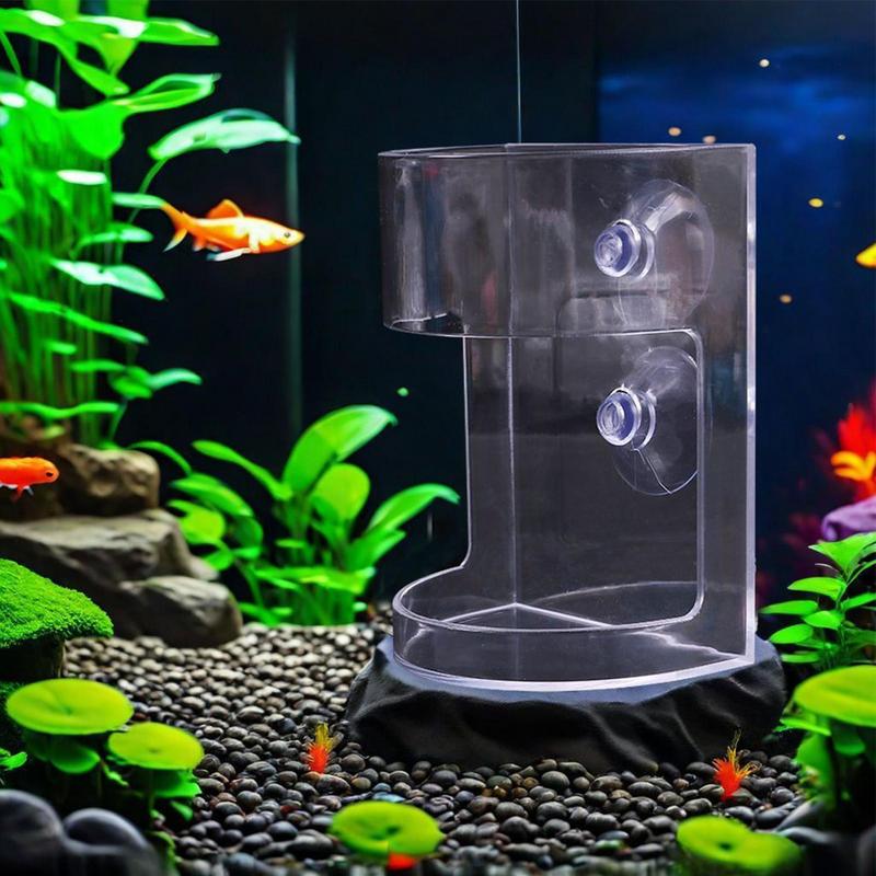 Aquarium Fish Feeder - Aquarium-Saugnapf-Futterspender, transparent, starke Adsorption, Futternapf mit